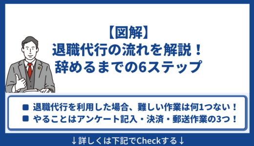 【図解】退職代行の流れを解説！辞めるまでの6ステップと行う事